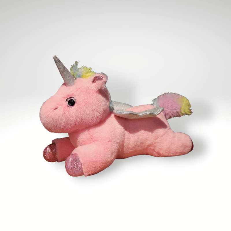 Peluche licorne multicolore lumineuse