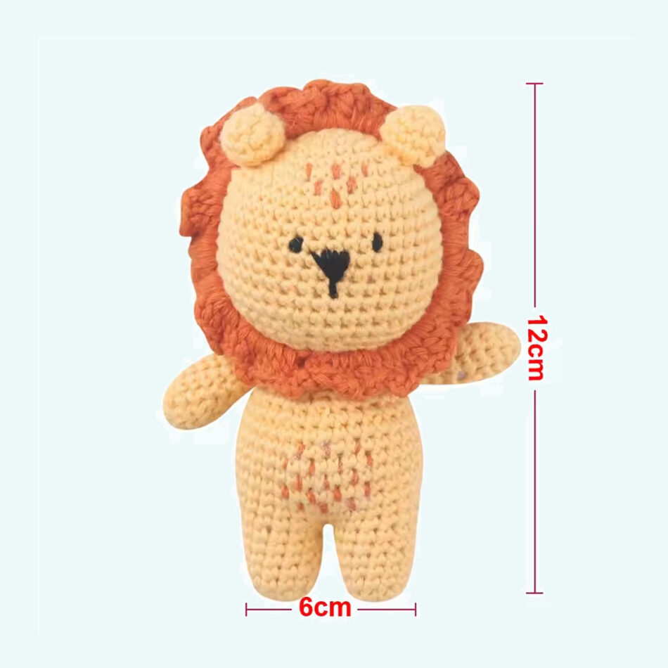 Peluche lion crochet doux Safari Tropicale