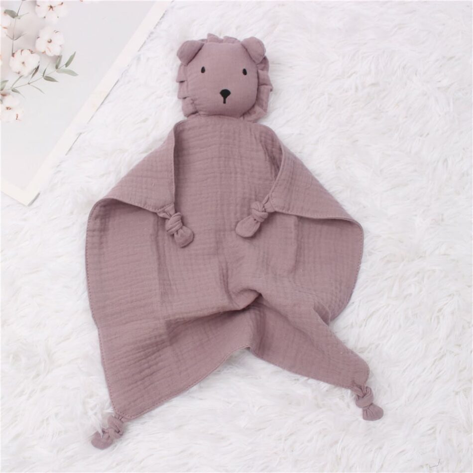 Peluche Lion Jungle en Mousseline de Coton Doux