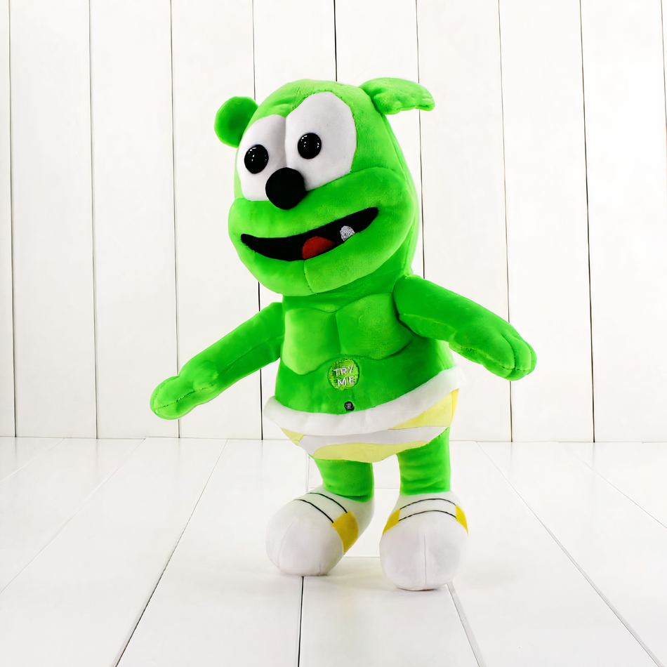 Peluche musicale verte douce pour chambre d'enfant
