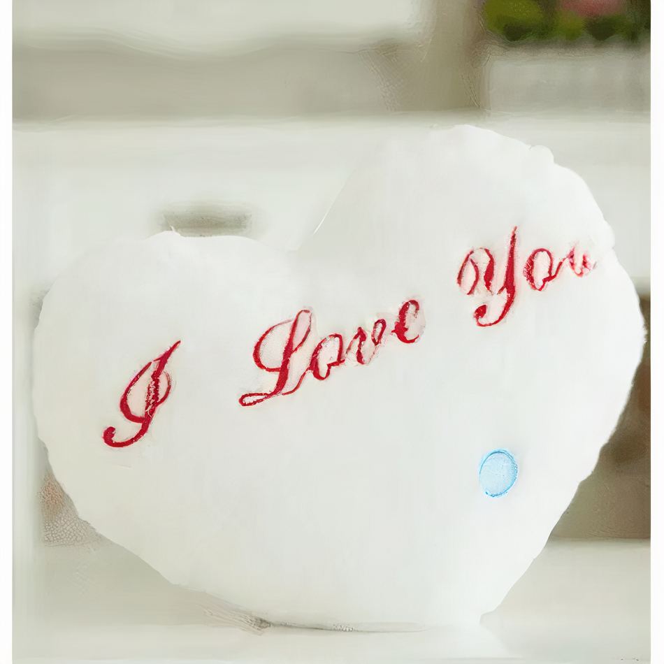 Peluche oreiller blanc câlin romantique d'amour