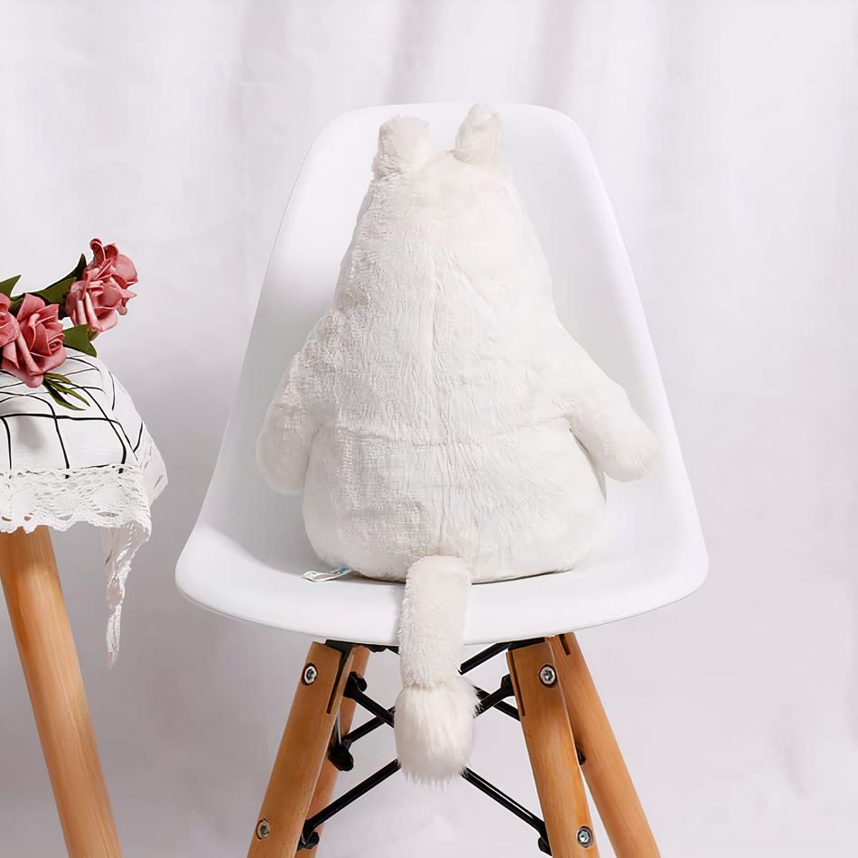 Peluche oreiller hippopotame blanc doux confort maison - ByCosy