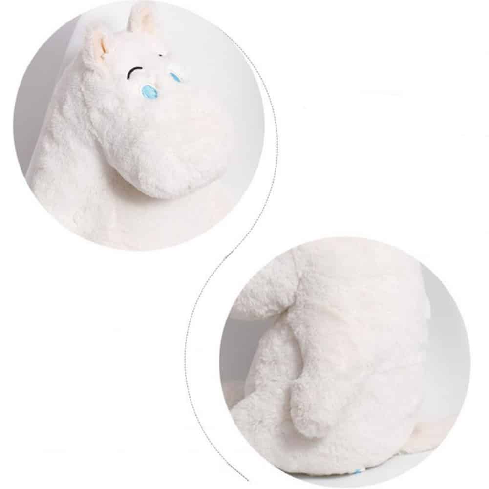 Peluche oreiller hippopotame blanc doux confort maison - ByCosy