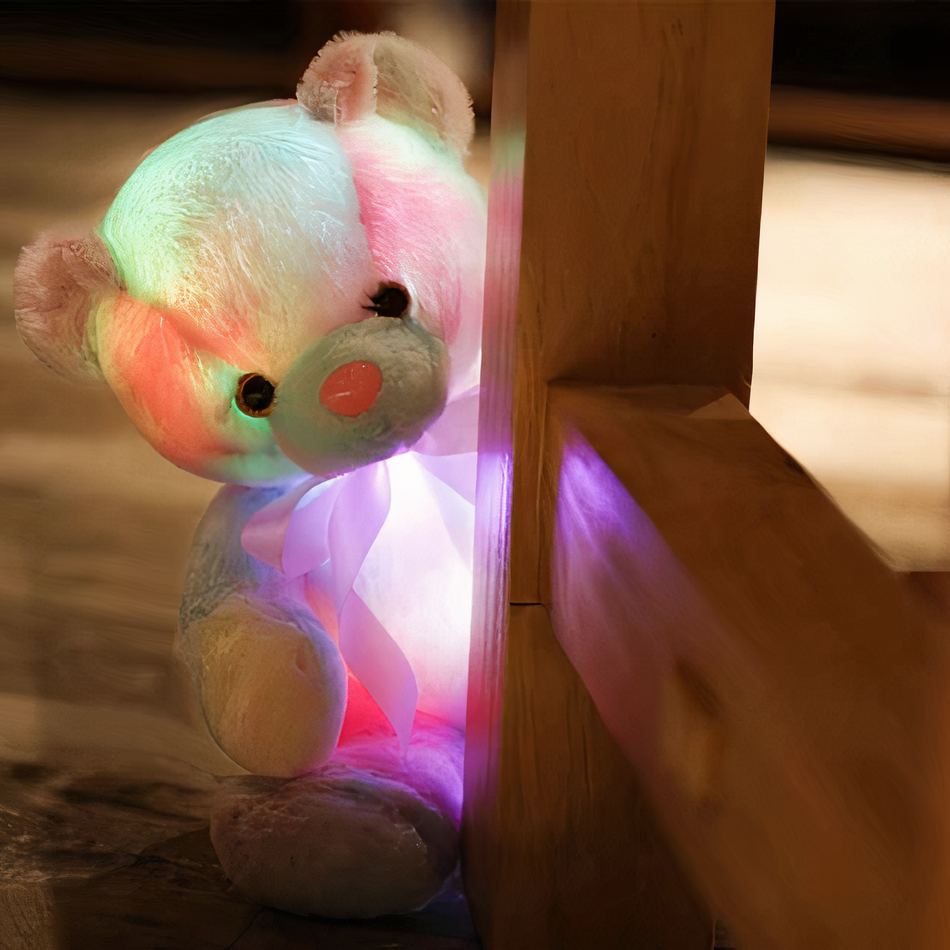 Veilleuse peluche ours colorée pour chambre d'enfant