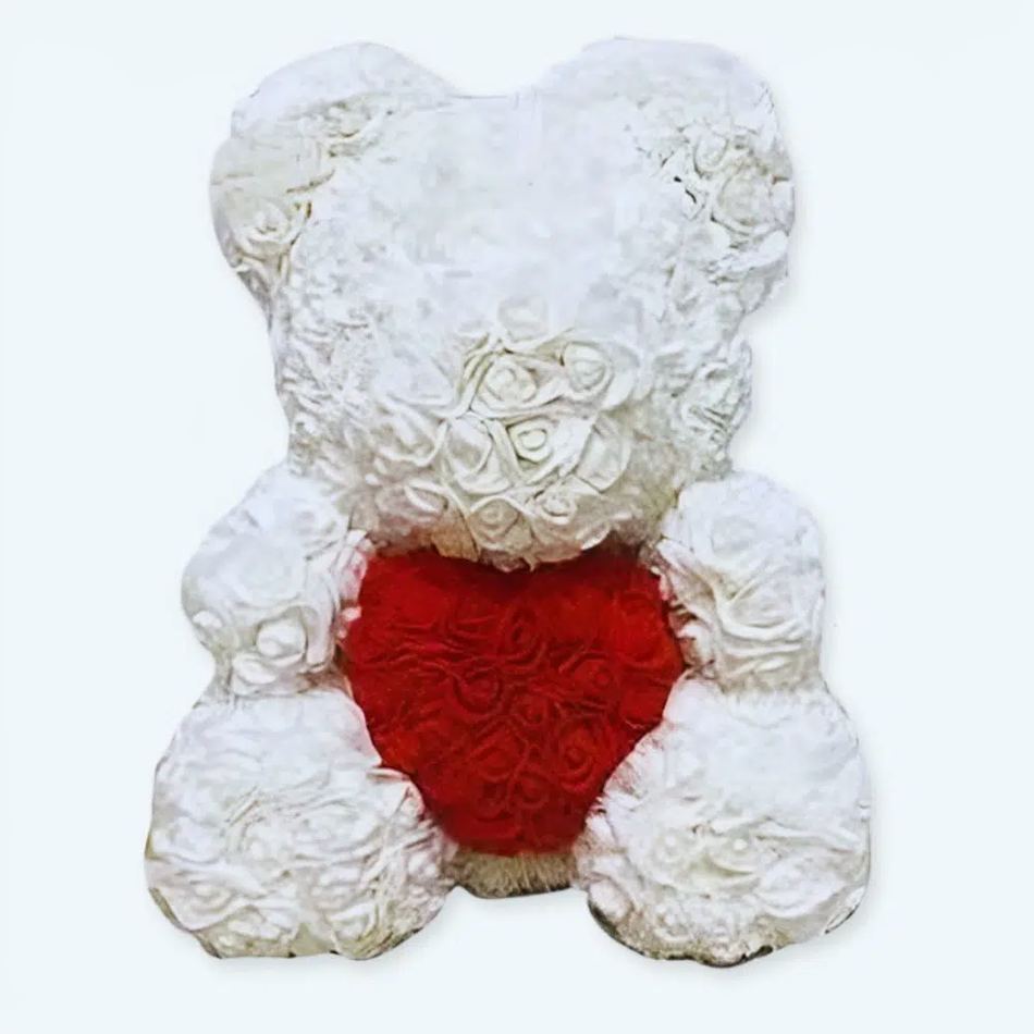 Peluche Ours Rose et Blanc - Douceur Câline pour Chambre d'Enfant