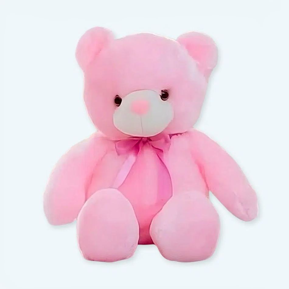 Peluche ours rose lumineux LED douce nuit apaisante -