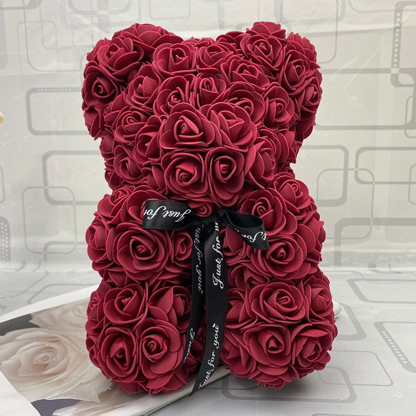 Peluche ourson en rose bicolore pour la Saint-Valentin