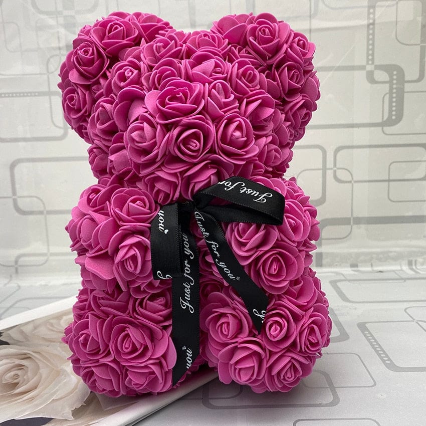 Peluche ourson en rose bicolore pour la Saint-Valentin