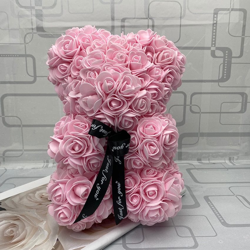 Peluche ourson en rose bicolore pour la Saint-Valentin