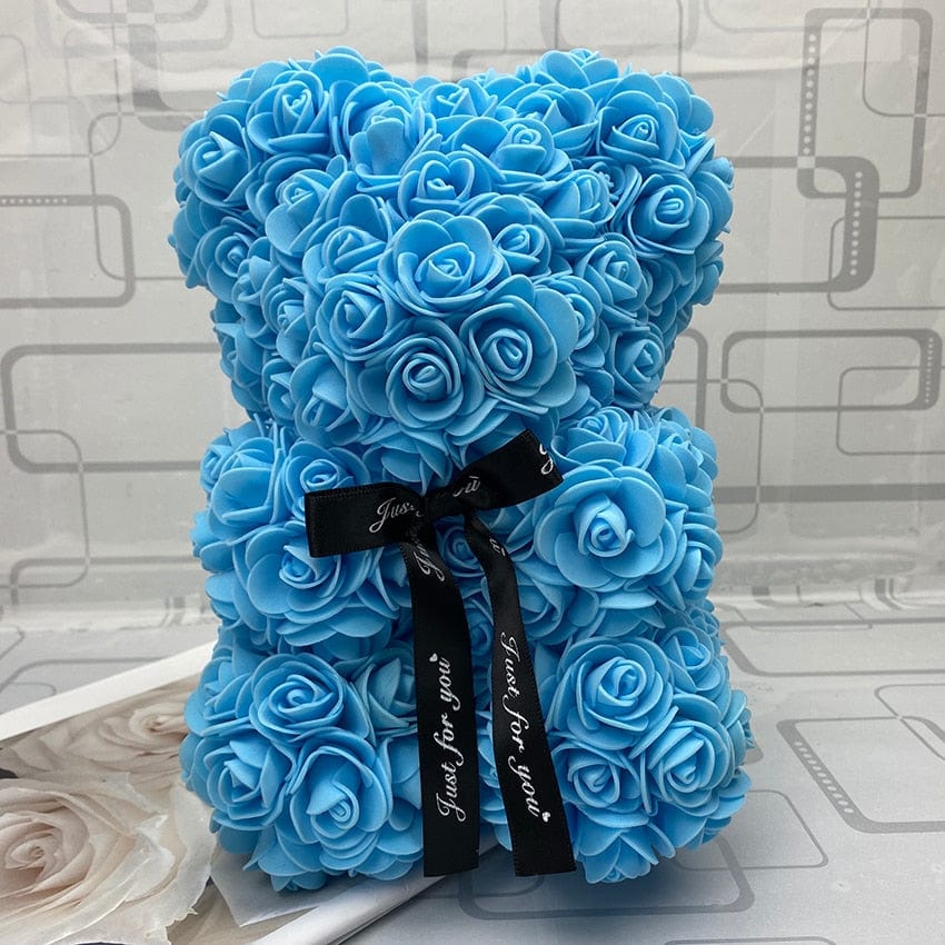 Peluche ourson en rose bicolore pour la Saint-Valentin