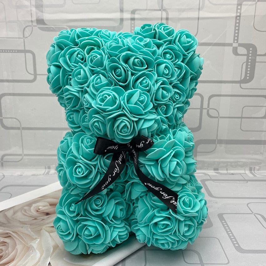 Peluche ourson en rose bicolore pour la Saint-Valentin