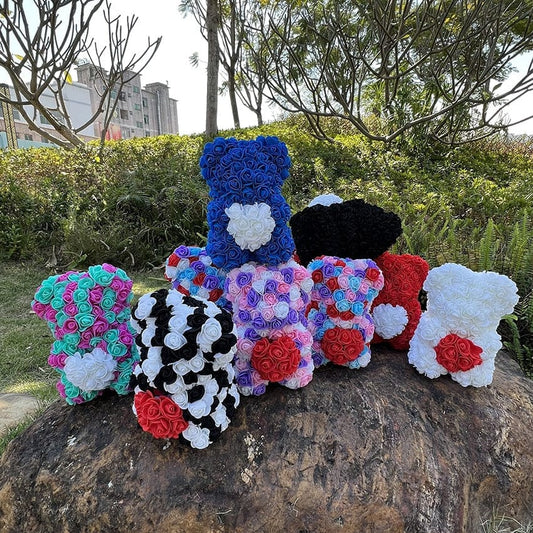 Peluche Ourson Rose Cœur Bicolore Saint-Valentin