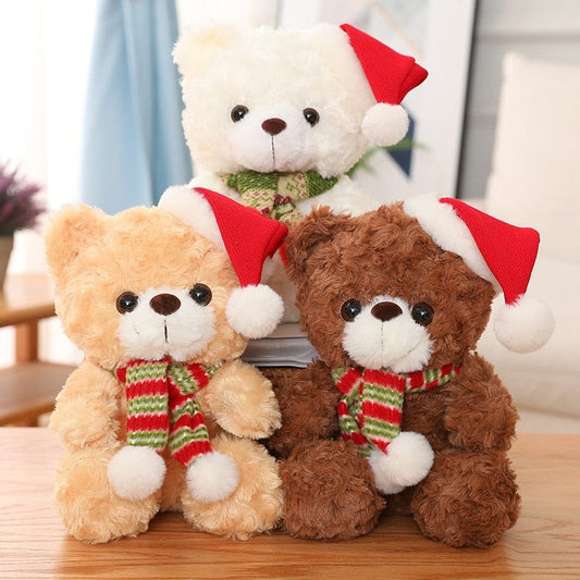 Peluche Ourson de Noël avec Bonnet Rouge