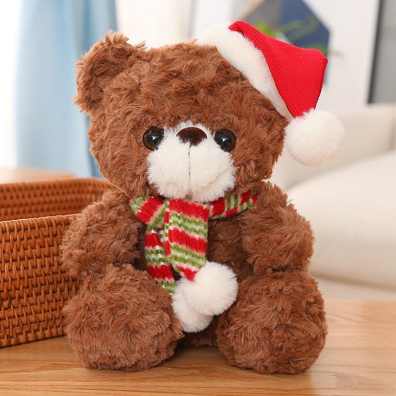Peluche Ourson de Noël avec Bonnet Rouge