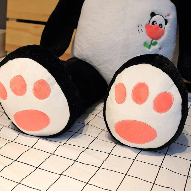 Peluche panda géant avec fleur