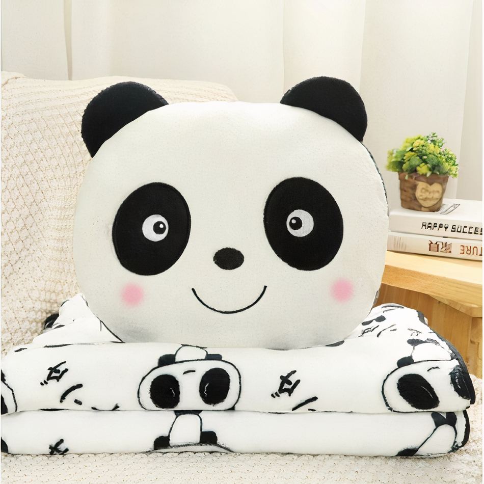 Peluche panda douce et joyeuse avec couverture confort