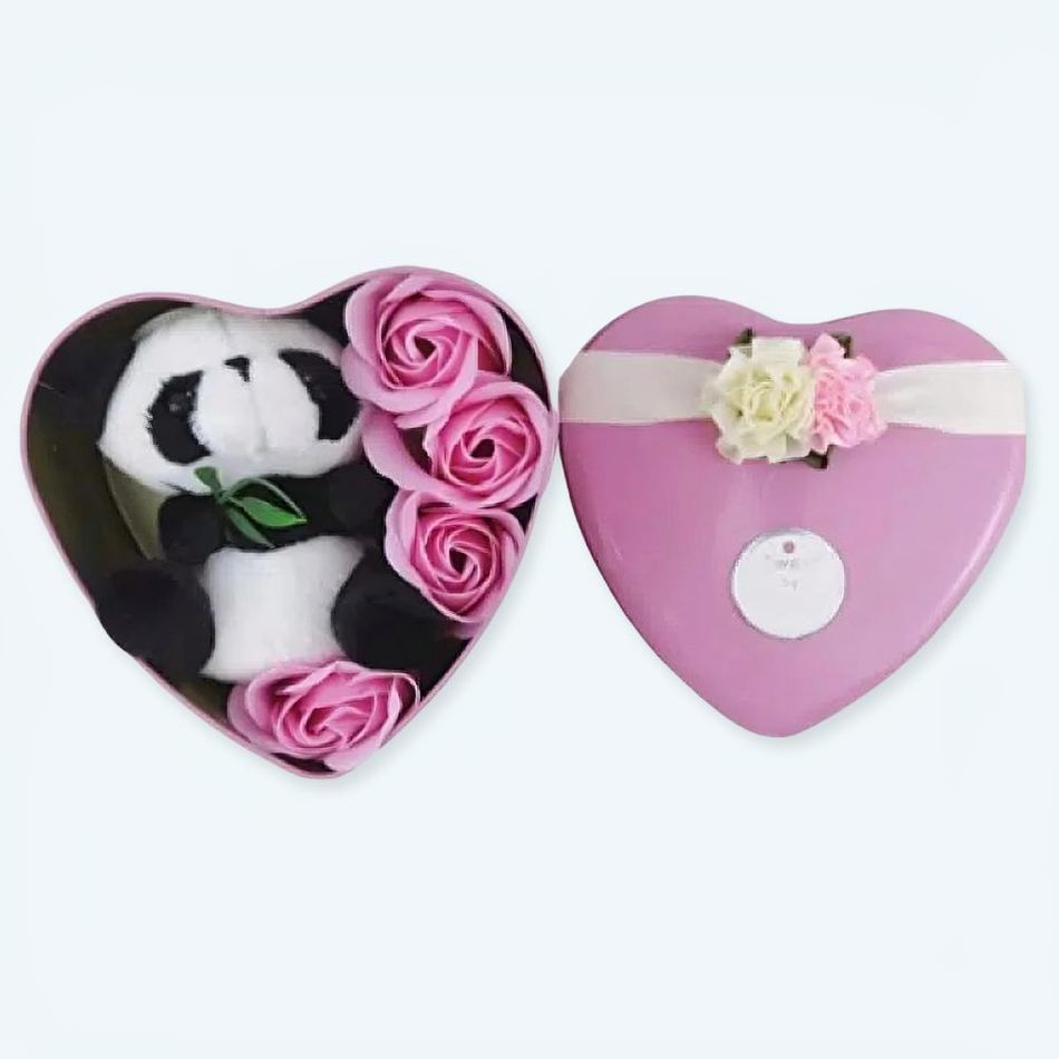 Peluche panda romantique - Coffret doux Saint-Valentin