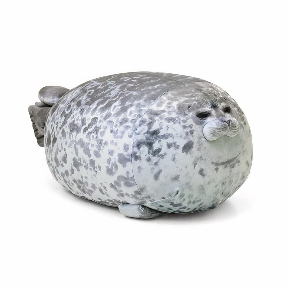 Peluche phoque oreiller cozy et moelleux, parfait pour l'hiver