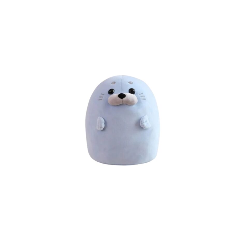Peluche squishmallow phoque doux et câlin, bleu marine, pour enfant