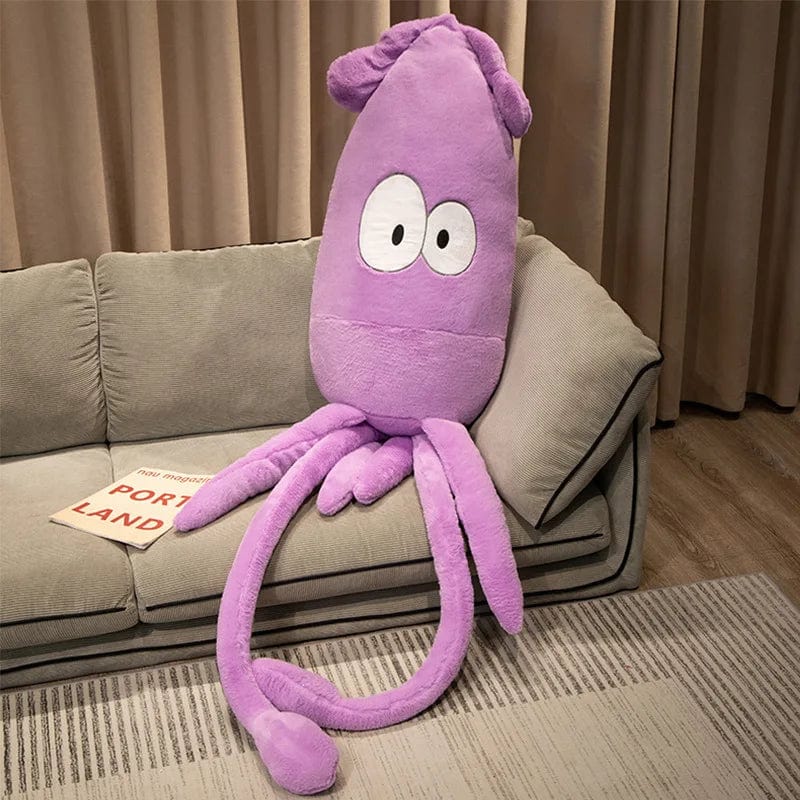Peluche pieuvre géante à grands yeux