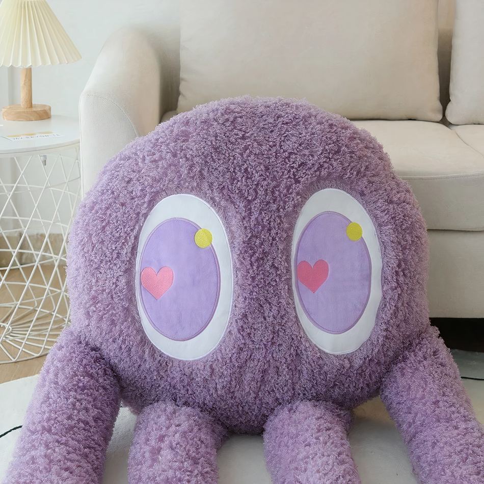 Peluche pieuvre géante violette câline pour enfant