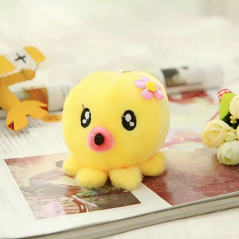 Peluche pieuvre jaune douce porte-clés mignon - Accessoire CuteCritters