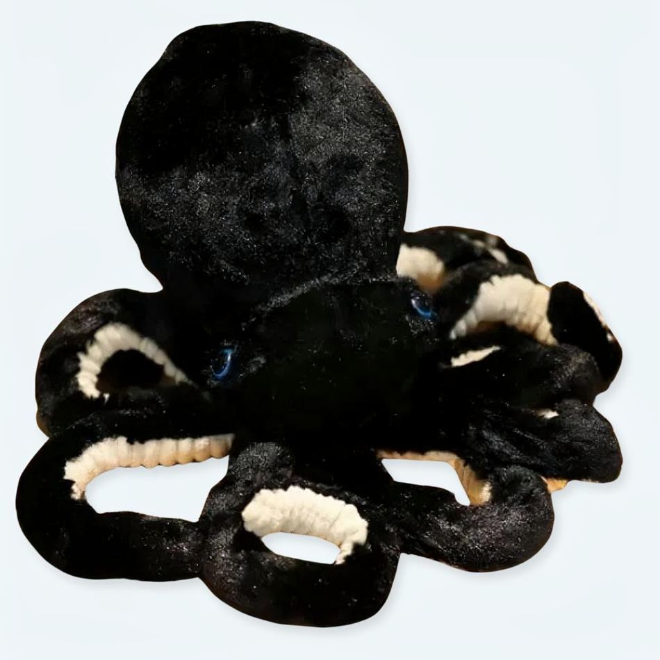 Peluche pieuvre noire douce océan câlin chambre enfant
