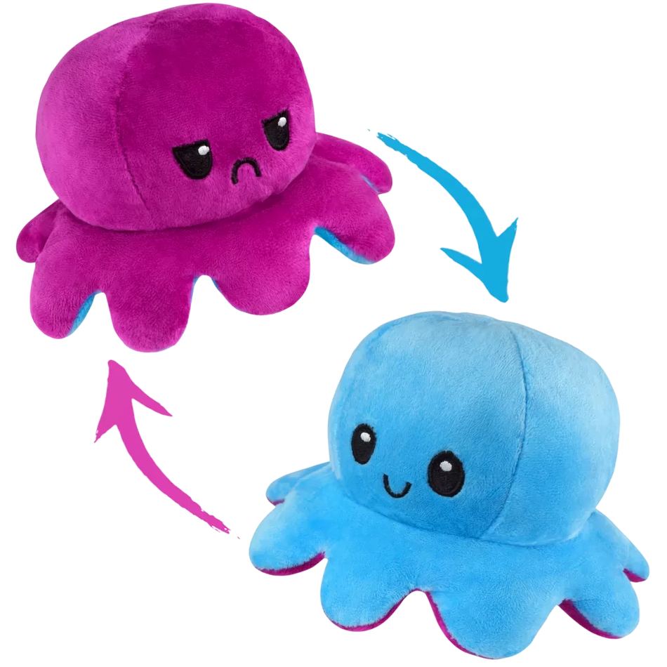 Peluche octopus réversible adorable et ludique enfant océan