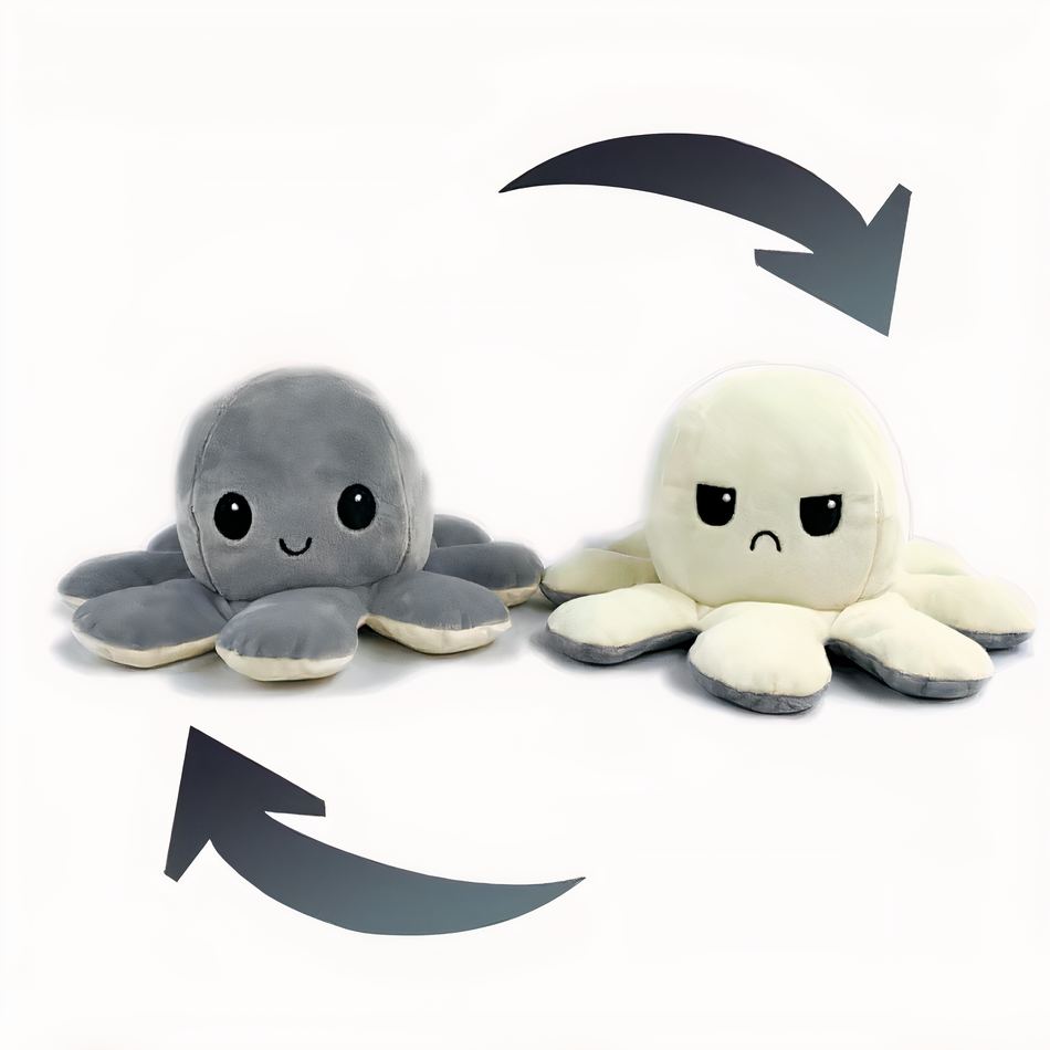Peluche octopus réversible adorable et ludique enfant océan