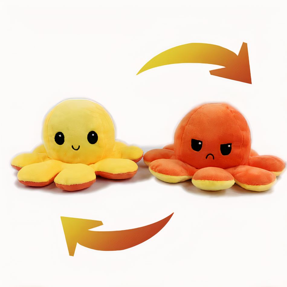 Peluche octopus réversible adorable et ludique enfant océan