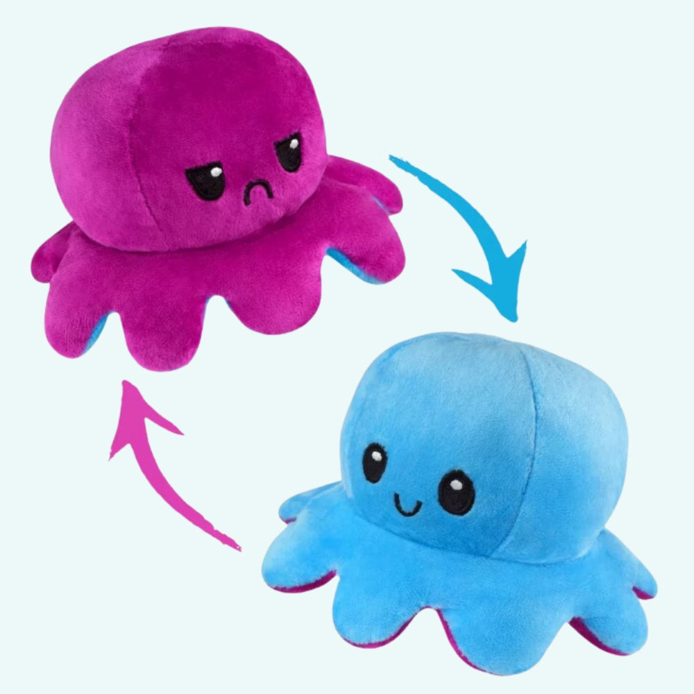 Peluche octopus réversible adorable et ludique enfant océan