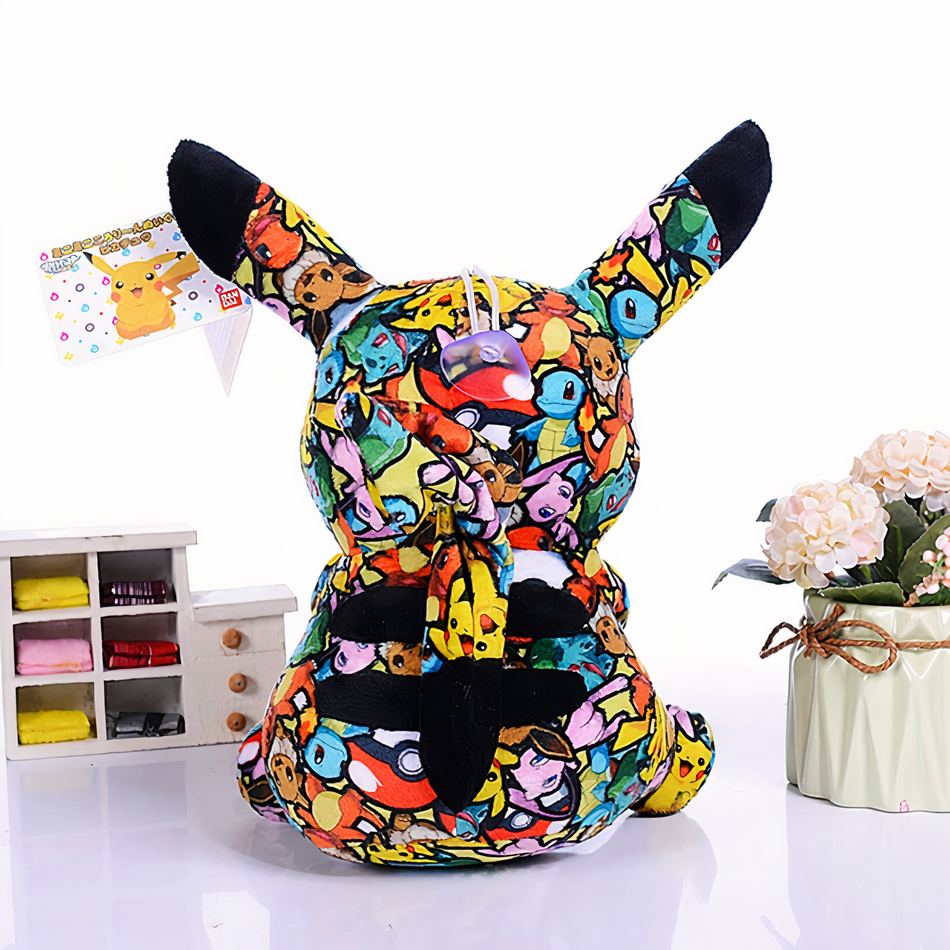 Peluche Pikachu Street Art - Déco Colorée pour Chambre d'Enfant