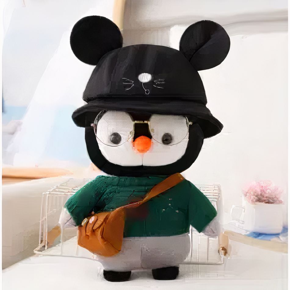Pingouin Peluche Hiver - Pull Vert Doux - Câlin Enfant