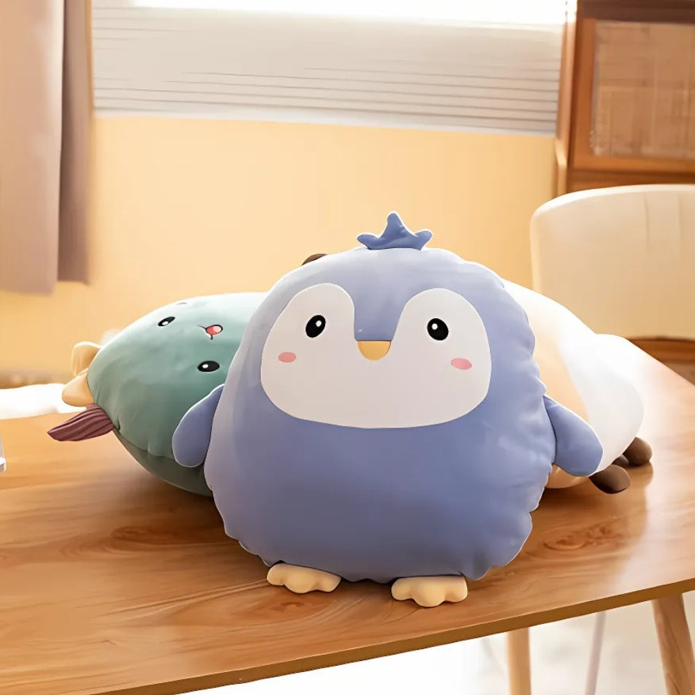 Peluche Pingouin Rond Doux pour Enfant, Idéale pour l'Hiver et les Câlins
