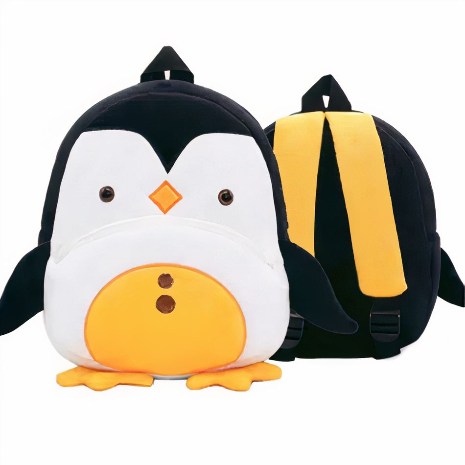 Peluche pingouin sac à dos compagnon douillet pour enfant en hiver