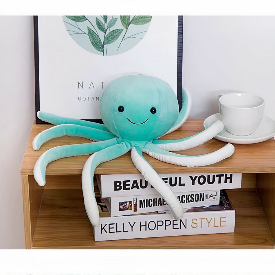 Peluche Poulpe Bleu Doux pour Enfant Marin Fun
