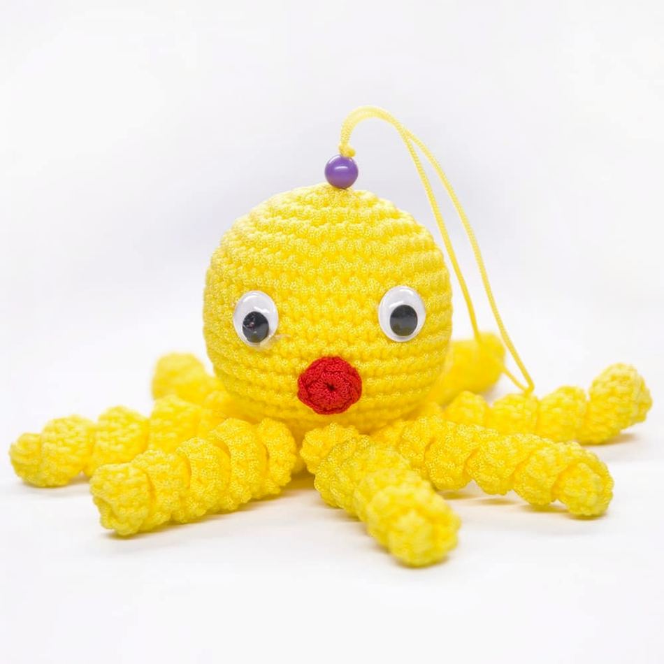 Peluche Poulpe Jaune pour Enfant Doux et Câlin de l'Océan