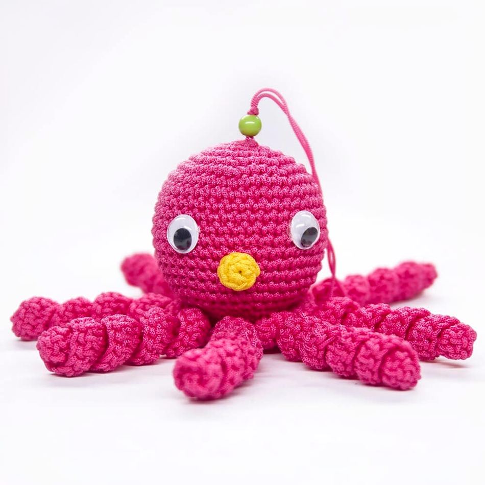 Peluche Poulpe Rose Câlin Doux Tressé Mignon pour Enfant