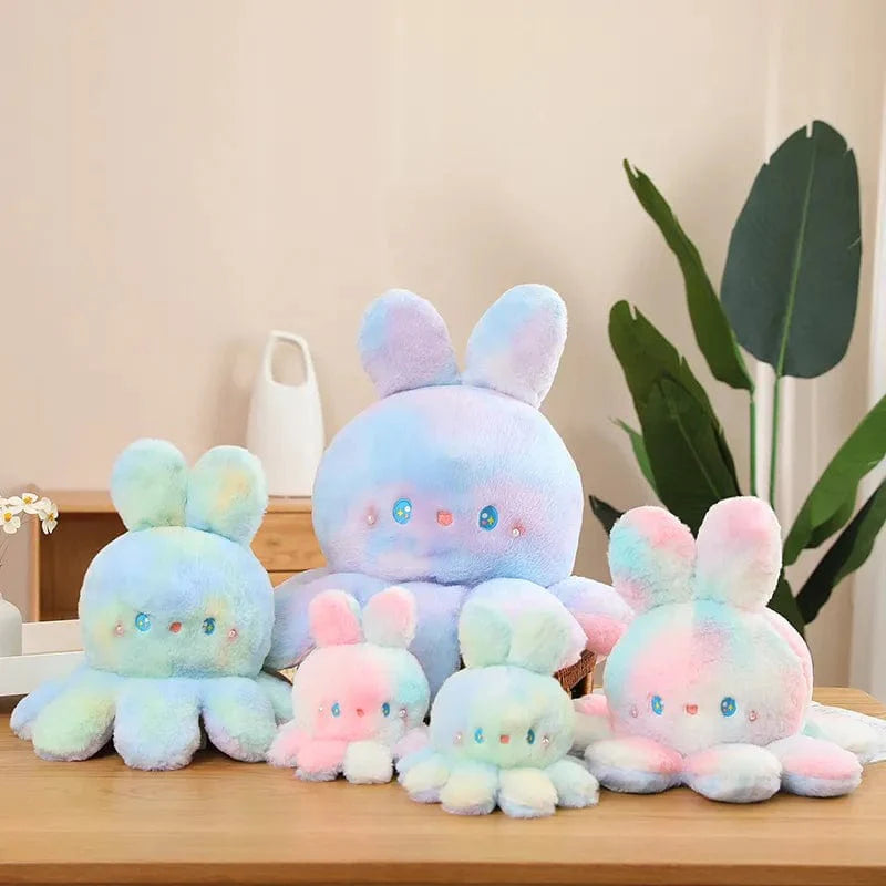 Peluche réversible aux grandes oreilles douces et colorées