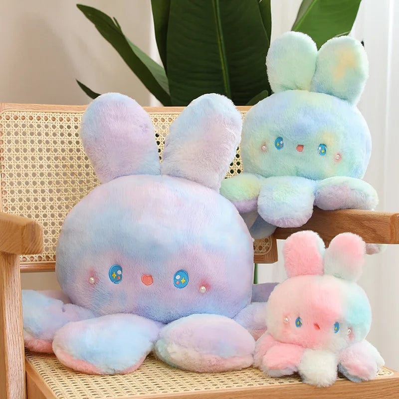 Peluche réversible aux grandes oreilles douces et colorées