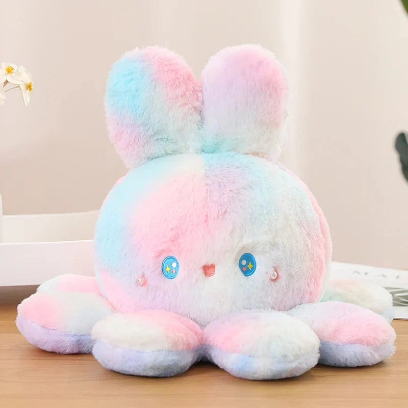 Peluche réversible aux grandes oreilles douces et colorées
