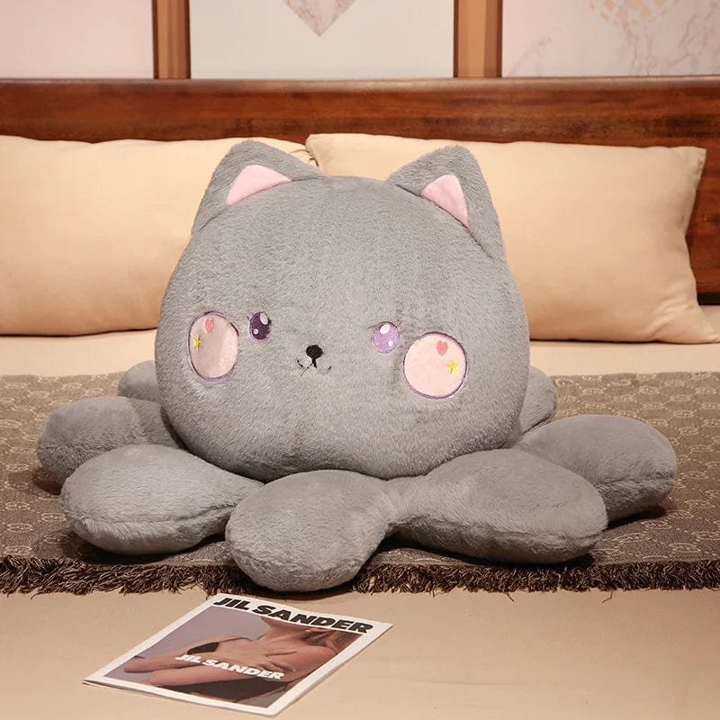 Peluche réversible chat gris - Boutique LovelyPets