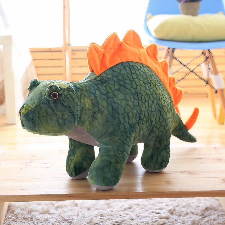 Peluche Stégosaure Vert Doux - Dino Câlin pour Enfant
