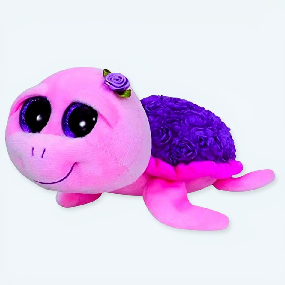 Peluche tortue rose douce pour chambre d'enfant câlin