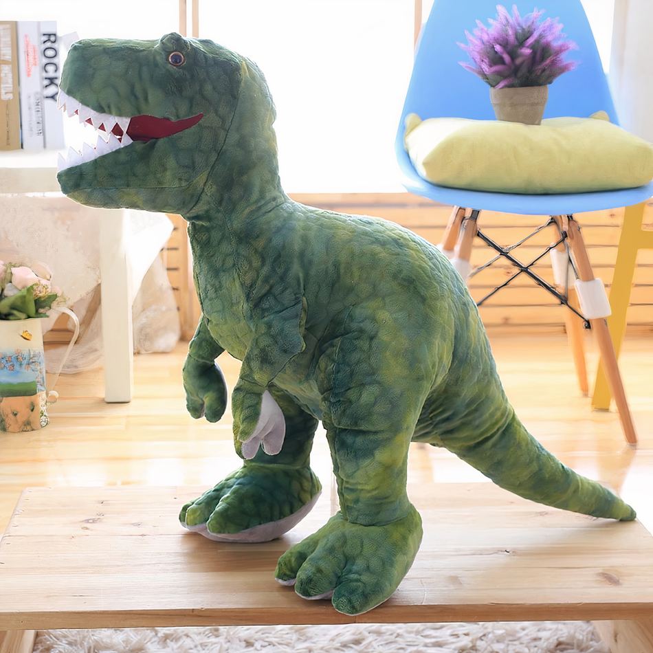 Peluche Tyrannosaure Vert Géant - Doux pour les Enfants de l'Ère Jurassique