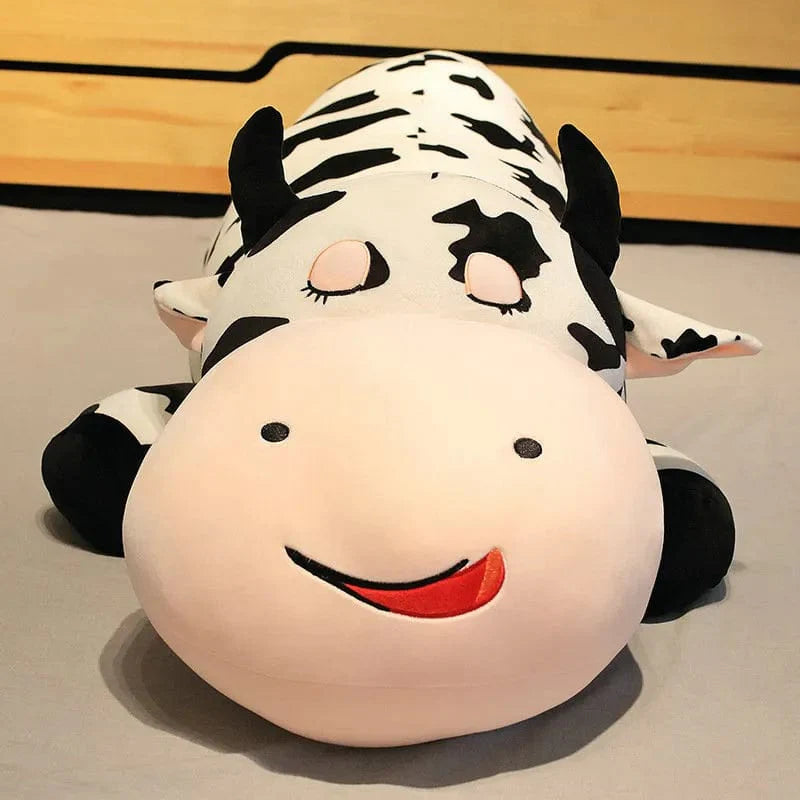 Peluche vache géante noir et blanc