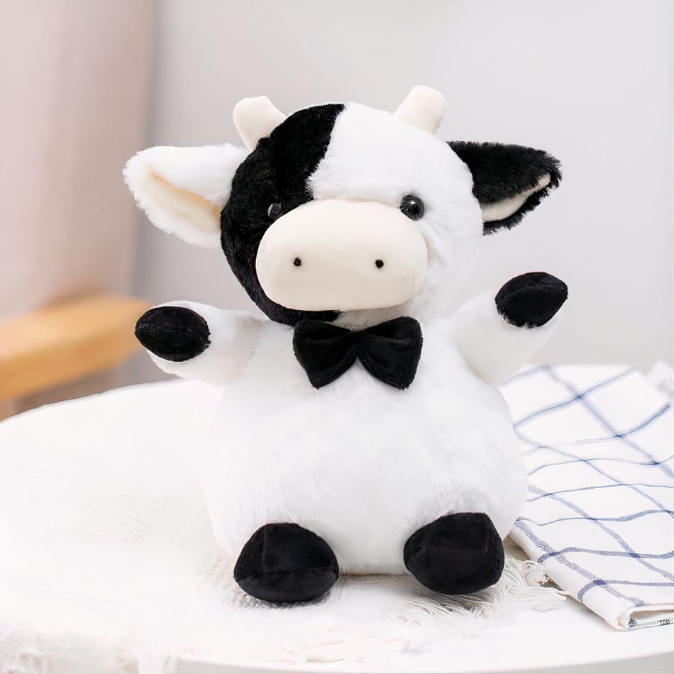 Peluche Vachounet Gentleman douce enfant câlin élégant.