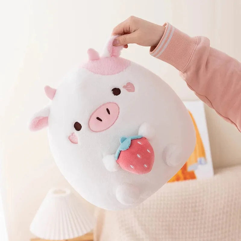 Peluche Vachette Rose et Blanche