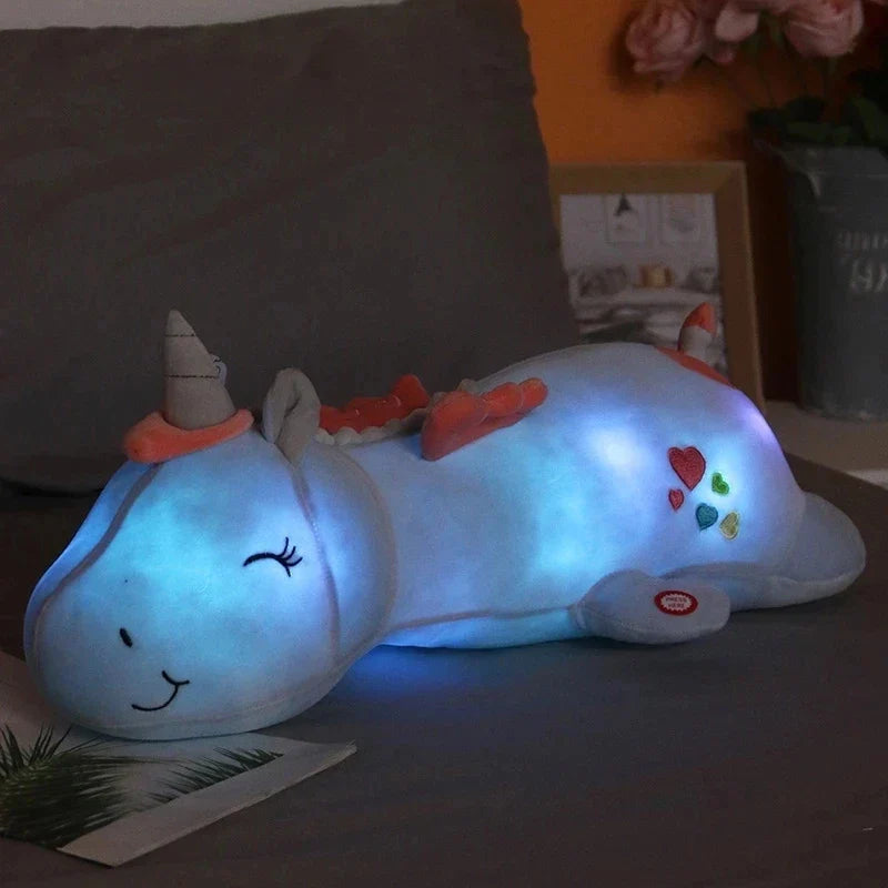 Peluche Licorne Bleue Veilleuse Magique