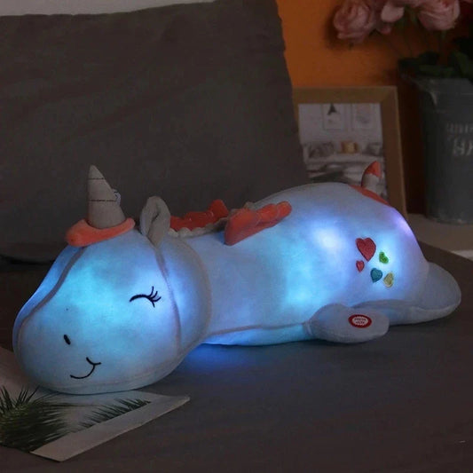 Peluche Licorne Bleue Veilleuse Magique